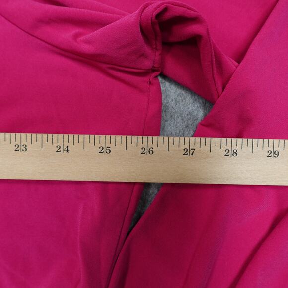 Susan Graver Top Womens 2X Liquid Knit Tunic Stretch Mock Neck Ruched Pink - Picture 7 of 9